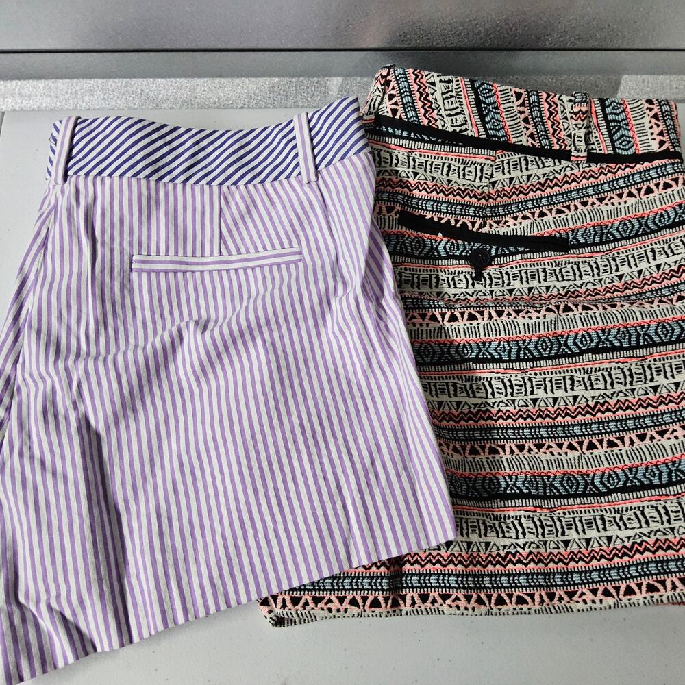 J. Crew The Limited Shorts Bundle Women 10 Purple Blue Pink Striped Geometric